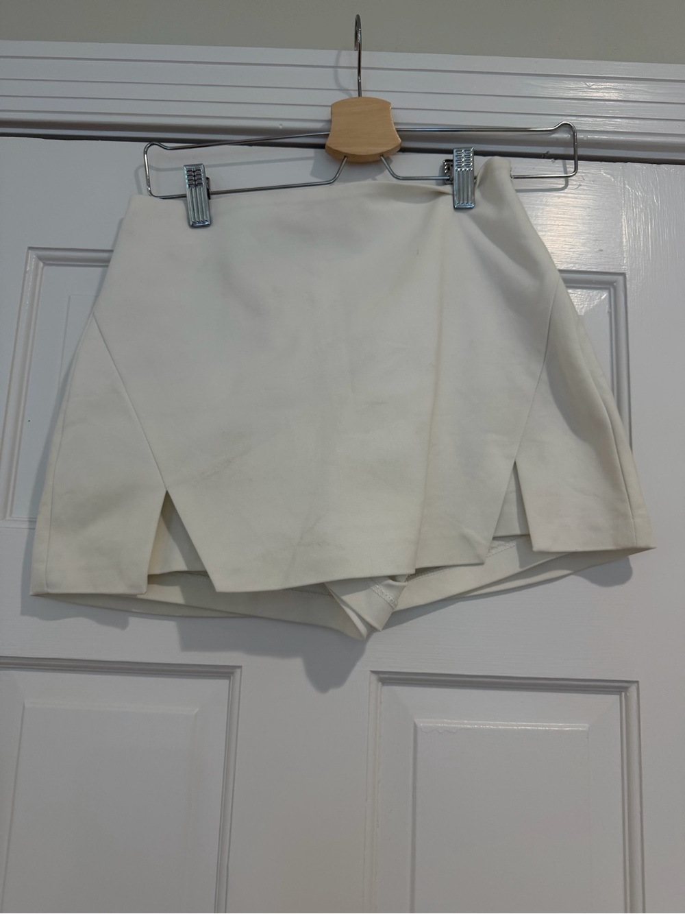 English Factory Ivory Wrap-Front Skort